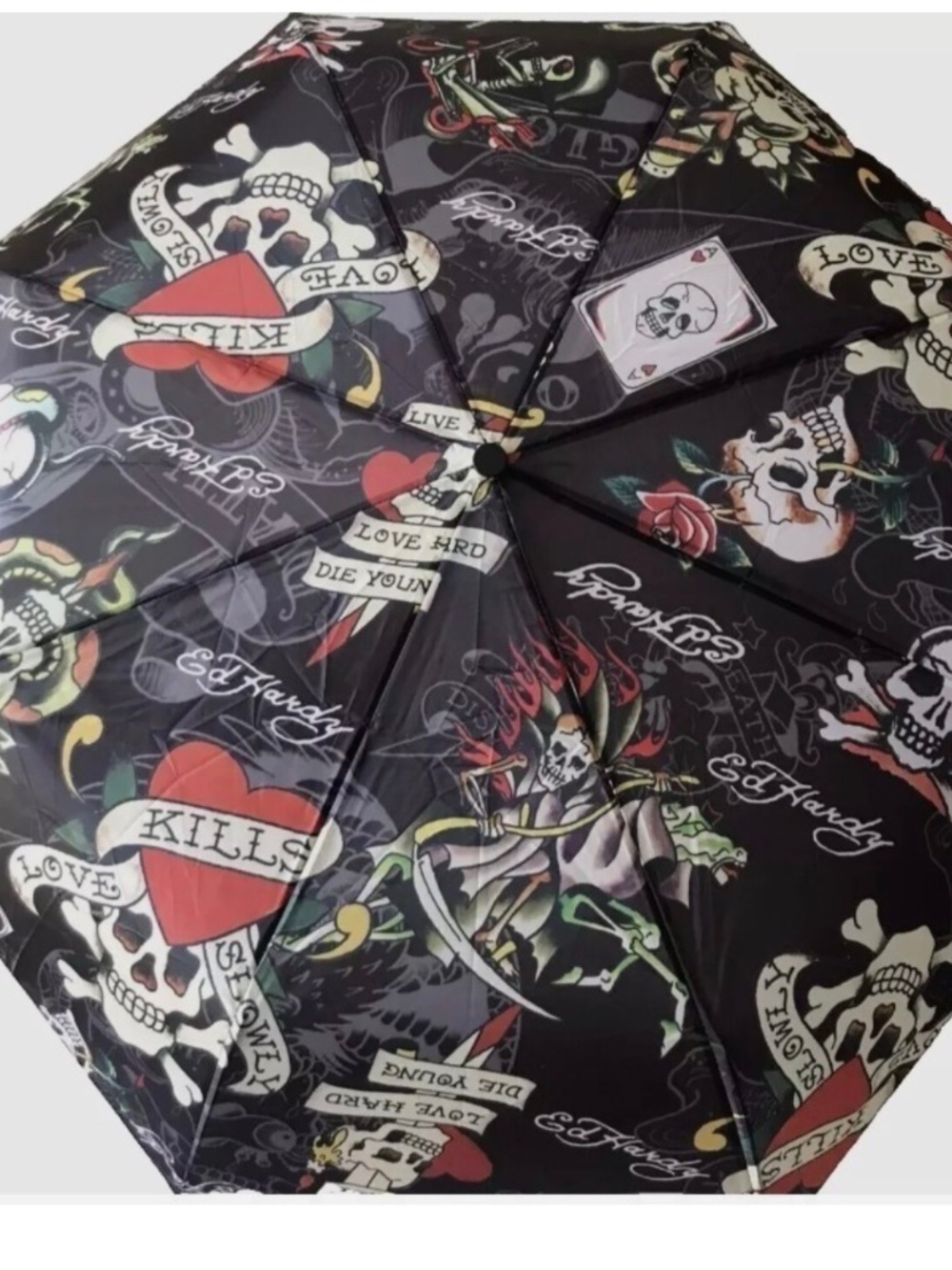 ED HARDY Love Kills Slowly Umbrella Compact Auto-Open